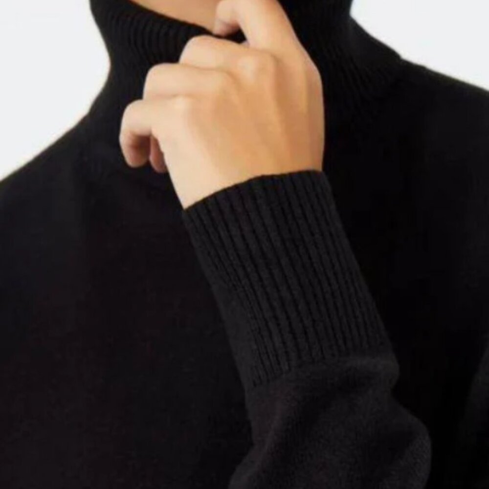 French Connection Baby Soft Turtleneck, Black, Size L